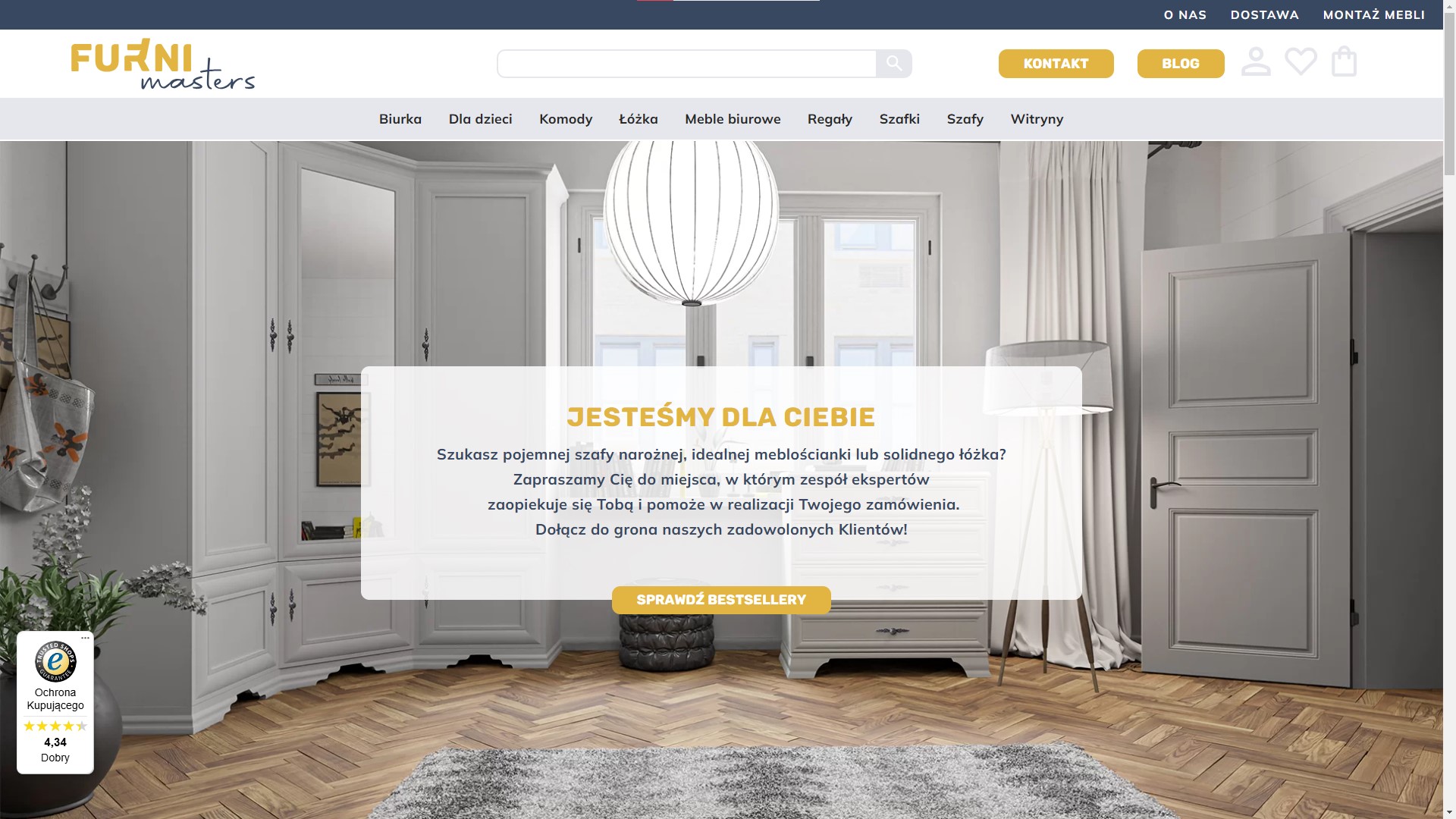 Sklep internetowy z meblami dla firmy Mebel Experts z Sękocina k. Warszawy. Realizacja Nawnet.pl – sklepy e-commerce dla branży meblarskiej.